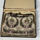 Antique Micro Beaded Purse Floral Frame Bag W Original Gift Box