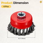 Wire Cup Brush  5pcs 3in Crimped Steel Wire 0 02  0 5mm   5 8 -11unc