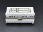 Decorative White And Gold Holy Bible Hinged Trinket Box With Rhinestone Accents