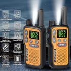 Long Range Rechargeable Walkie Talkie 2-pack Two-way Radios With Headsets New  