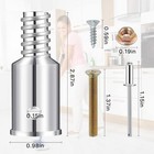 6pcs Threaded Tip Replacement  Broom Handle End  Ultra Silver 