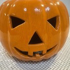 Halloween Ceramic Pumpkin Jack O Lantern 1980 s Vintage Candle Holder