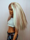 Barbie Doll Wig Size 4 Silky Viscose Ooak Custom  192 Multi Blond Mauve Rose