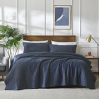  Navy Blue Cotton Quilt California Cal King Size Bedding Sets With Pillow 
