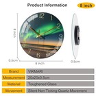  Modern Wall Clock  Aesthetic Black And Gold Decor 8 Inch Aurora Black
