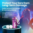 High Fidelity Ear Plugs For Hearing Protection At Concerts   Festivals - Clear 