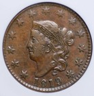 1819 8 Large Cents Coronet Head Anacs Vf-30 1819 8