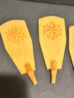 5 Replacement Fan Blades 4    Mini Christmas Carousel Wood Pyramid Vtg German