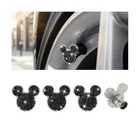 Bling Car Tire Valve Stem Caps  4pcs Crystal Rhinestone Dustproof Vehicle Black