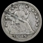 1849 H10c Seated Liberty Half Dime  e  Mc   Love Token