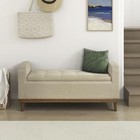  Armed Fabric Storage Bench  Button-tufted Storage Ottoman Bench  Lift Brown