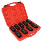 9pcs Deep Impact Socket Set 1 2 drive Metric Axle Hub Nut Socket 29-38mm 6-point