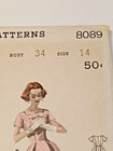 Butterick 8089 Princess Dress Sewing Pattern Ladies 14 Vtg 50 s Uc Flare Pleated