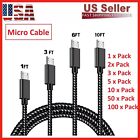 Heavy Duty Micro Usb Fast Charger Data Cable Cord For Samsung Android Htc Lg Lot