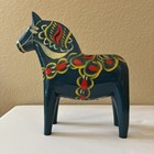 Vintage Swedish 7    Dala Horse Blue Erik Pell   kta Dalahemsl  jd Hand Painted