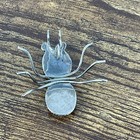 Vintage Sterling Silver   Gray Brown Agate Spider Insect Pendant Handmade Unique