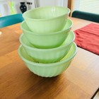 Vintage Jadeite Swirl Mixing Bowl Set 6   -9   