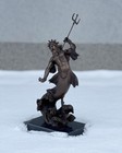 Bronze Sculpture Poseidon Statue Sea Neptune Sign Spear Marble Greek Mythology 