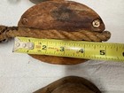 Antique Wood Barn Pulley Lot Of  3  Primitive Farmhouse   Nautical Decor
