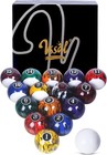 Billiard Balls Complete Set Pool Table 16 Balls With Cue Ball  Polyresin
