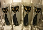 Vintage Mcm 1960s Libbey Maida Armour Siamese Kool Kat Highball Frosted Tumblers