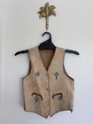 Vintage Western Suede Beaded Leather Vest  Cowboy Child  10 Hand Made