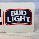Vintage Budweiser Bud Light Beer 3 5  Bar Drink Coaster Lot Of 50pc Cardboard