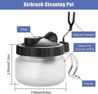 Airbrush Cleaning Pot With Holder Weighted Black Glass Cleaning Jar Kit