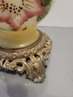 Vintage Gwtw Hurricane Lamp W Handpainted Flowers Base No Shade W Night Light 