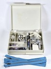 Singer Sewing Machine Attachment Box W  Presser Feet  Bobbins  Plates   Zippers