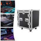 14u Pa Dj Rack Case With Wheels   Brakes 330lbs Road Flight Case 19 Inch New