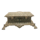 Antique French Rococo Gilt Metal Jewelry Casket Ornate Vanity Box 19thc