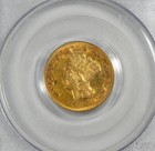 1874  3 Indian Princess Head Gold Piece Certified Pcgs Au 58