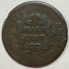 1804 Crosslet 4  Stems Draped Bust Half Cent Good G Coin  Rim Bump  18369