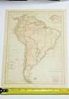 Antique 1877 Color Lithograph Map Of South America 12  X 9  Steinwehr 