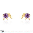 14k Yellow Gold Round-cut Amethyst Elephant Baby Screw Back Stud Earrings