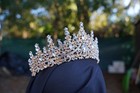 Tiered Gold Crystal Tiara Bridal Crown Birthday Wedding Gift Diadem Prom