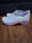 Dansko Womens 40 White Professional Leather Slip On Clogs Work Shoes Size 9  140