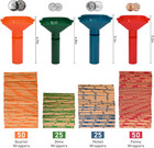 150 Assorted Flat Striped Coin Wrappers   4 Coin Sorters Tubes