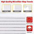 White Microfiber Cleaning Cloth  150 Pack Shop Towels All-purpose Cleaning Rags 