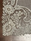 Antique Wedding Lace Handkerchief Victorian Embroidered 11 5    X 11 5   