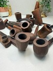 Vintage Estate Tobacco Smoking Pipe Lot Mixed Signed   Unbranded Briar Wood