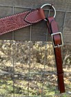 Basketweave And Floral Tooled Genuine Leather Western Breast Collar Horse Size