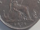 Queen Victoria 1875h Farthing- High Grade-collectable Coin