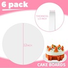 Chenzem 6-pack Cake Boards 12 Inch Round  White Food 12inch 6pack  