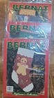 3 Vntg  Bernat Felt Christmas Stocking Kits 18  Long Gingerbread Man  Santa  New