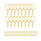 30pcs Silver Plated Metal Blank Keyring Keychain Split Key Ring With Chain Climb