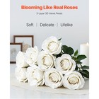 Uimoso 60 Pcs White Roses Artificial Flowers Realistic Bouquet Xmas Home Decor