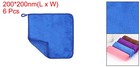 6pcs 8  X 8  Microfiber Cleaning Cloth Absorbent With Hook Sapphire Blue