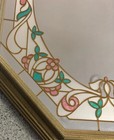 Traditional Vintage Early 80s Octagon Mirror-color Glass Stained Glass-etched